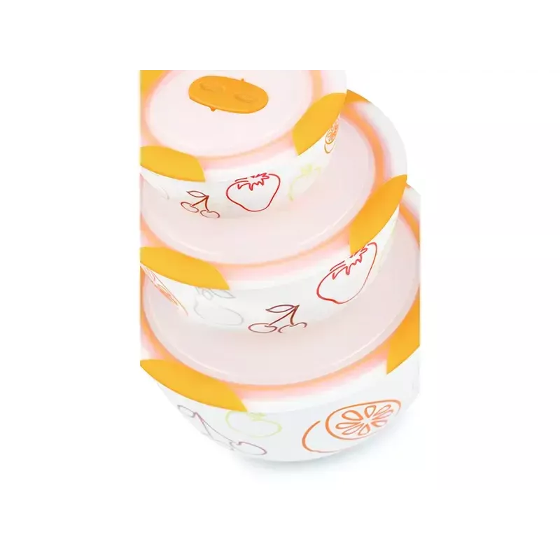 Bowl set OURSSON BS2981RC/OR 1.7 L Round Ceramic Orange White 3 pc
