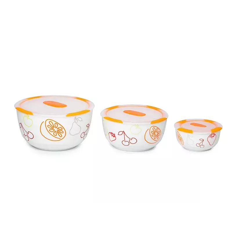 Bowl set OURSSON BS2981RC/OR 1.7 L Round Ceramic Orange White 3 pc