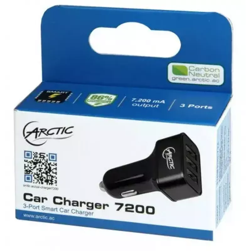 ARCTIC Car Charger 7200 - 3-Port USB Car Charger
