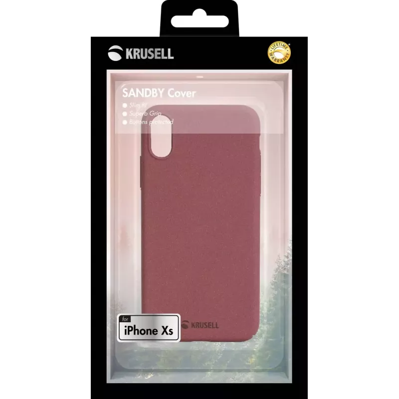 Wallet case Krusell Sandby iPhone X/XS Burgundy