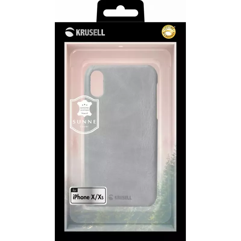 Protective phone case Krusell Sunne for Apple iPhone XS vintage grey