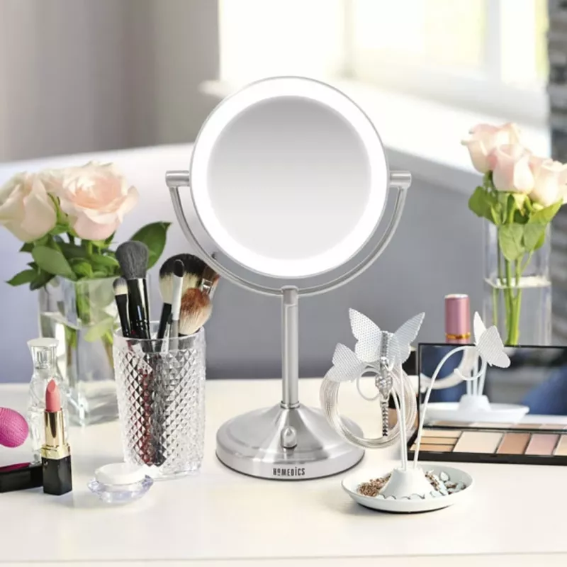 HoMedics MIR-8150-EU makeup mirror Freestanding Round Stainless steel