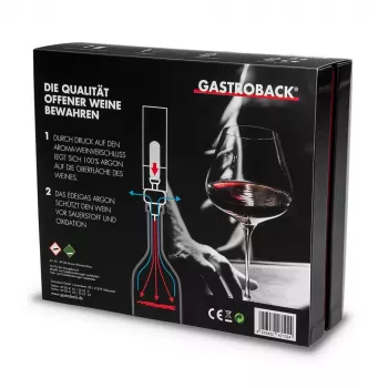 Decanter Stopper Gastroback Aroma 47102 Black Stainless Steel