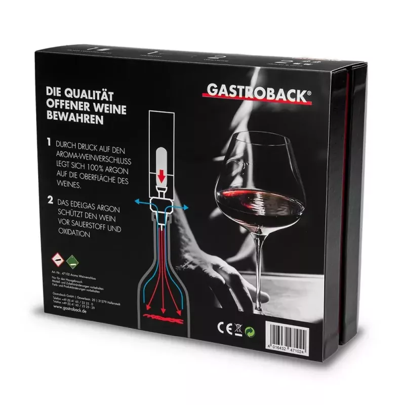 Decanter Stopper Gastroback Aroma 47102 Black Stainless Steel