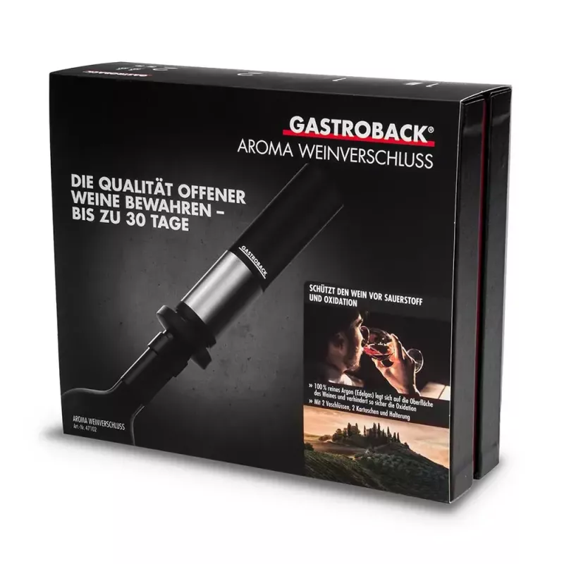 Decanter Stopper Gastroback Aroma 47102 Black Stainless Steel