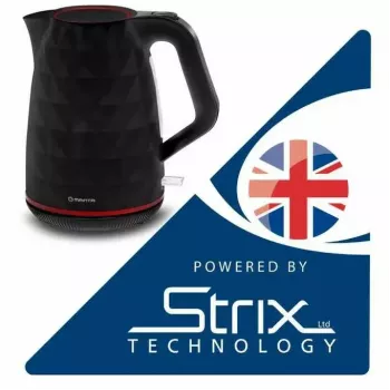 Electric kettle MANTA KTL9230B 1.7L 2200W Black, plastic body, Strix controller, water level indicator