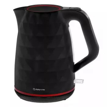 Electric kettle MANTA KTL9230B 1.7L 2200W Black, plastic body, Strix controller, water level indicator