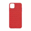 Phone soft case Devia for iPhone 11 Pro — woven pattern, red
