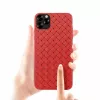 Phone soft case Devia for iPhone 11 Pro — woven pattern, red