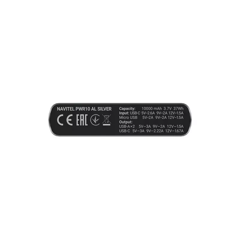 Navitel PWR10 AL SILVER Power Bank 10000 mAh
