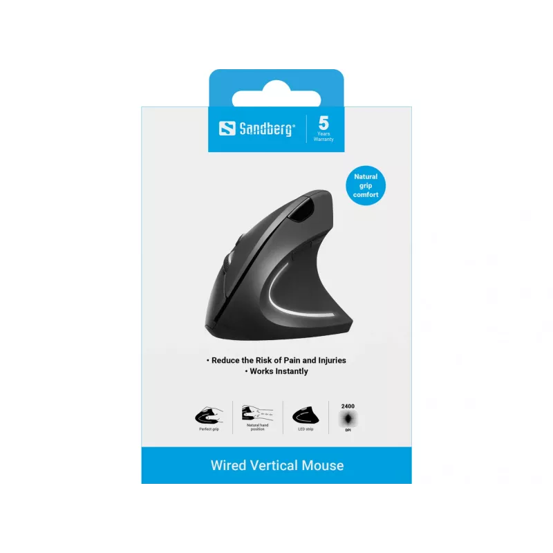 Wired Mouse Sandberg Wired Vertical Mouse USB Type-A