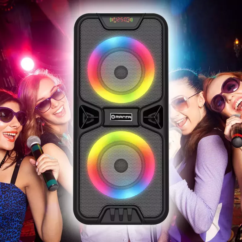 Portable Bluetooth speaker MANTA SPK816 — 30W RMS, Bluetooth 5.0, USB/SD/AUX, FM, 4h battery, Black