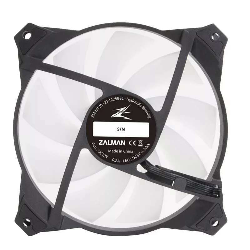 Zalman ZM-IF120 120mm Milky White aRGB Fan infinity effect 1.200 RPM 21.0dB A 55.2CFM Computer case 12 cm