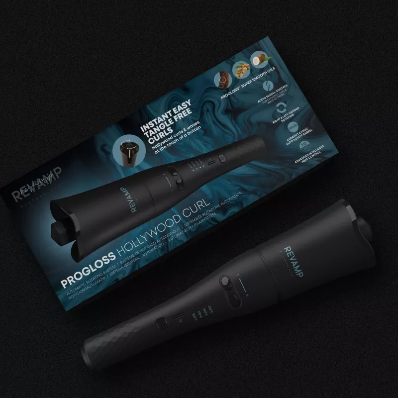 Revamp Progloss Hollywood Curl Automatic curling iron Warm Black 3 m