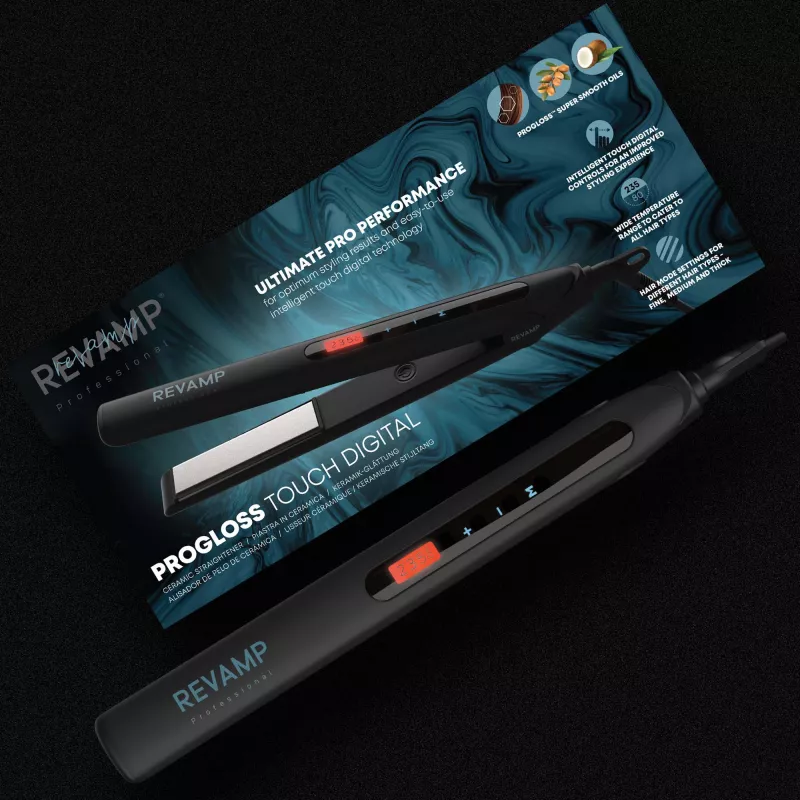 Revamp Progloss Touch Digital Straightening iron Warm Black 3 m