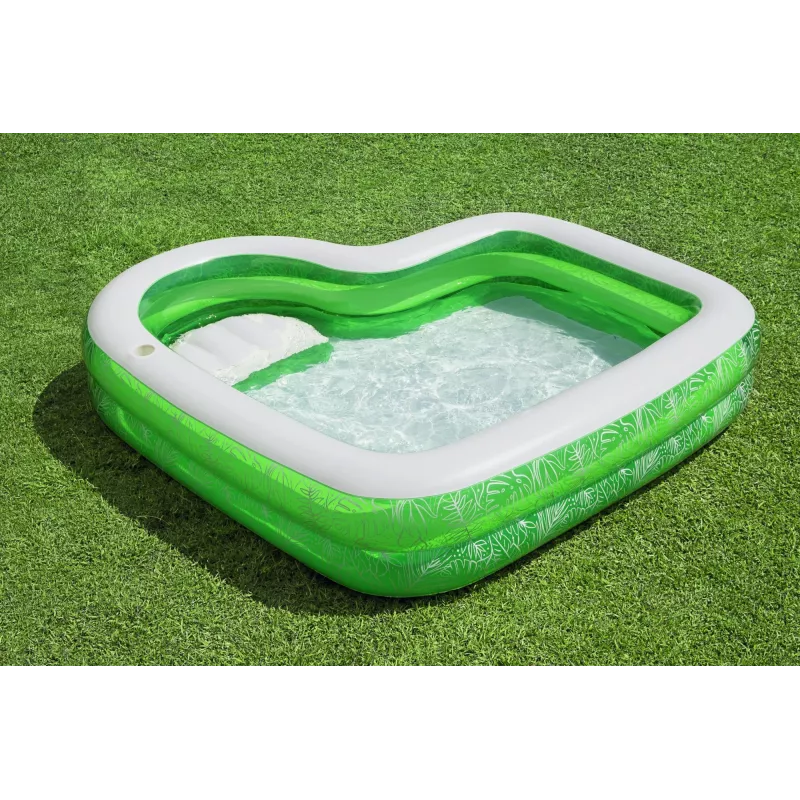 Bestway 7'7 inch x 7'7 inch x 20 inch/2.31m x 2.31m x 51cm Tropical Paradise Family Pool