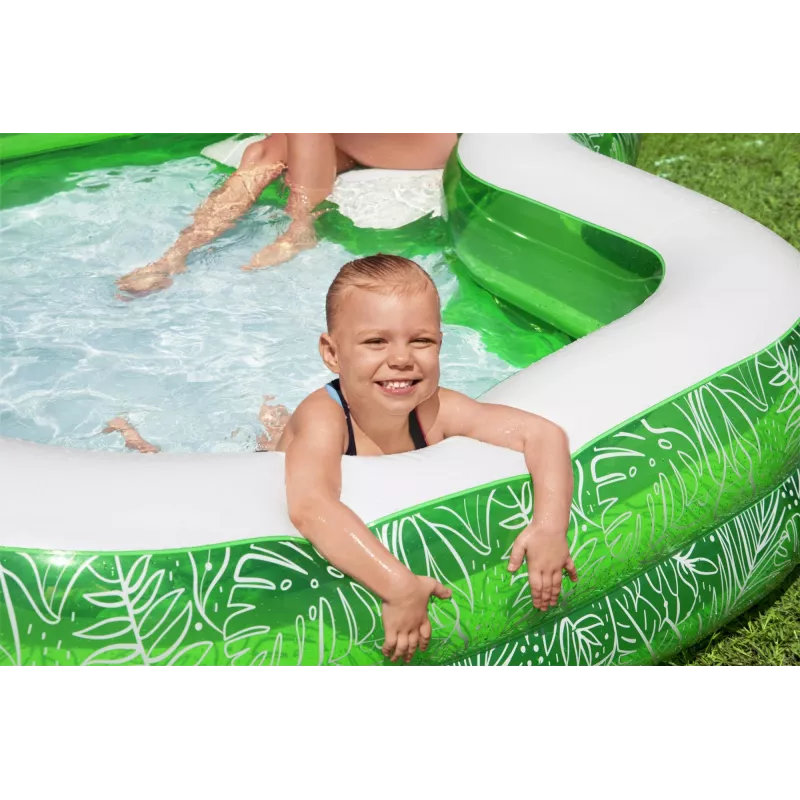 Bestway 7'7 inch x 7'7 inch x 20 inch/2.31m x 2.31m x 51cm Tropical Paradise Family Pool