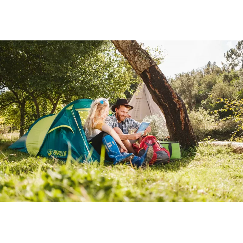Bestway 68097 Backpacking Tent Green Yellow 3 min Setup