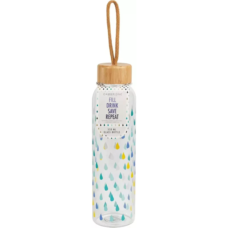 Glass bottle Cambridge CM06991 550 ml with bamboo lid