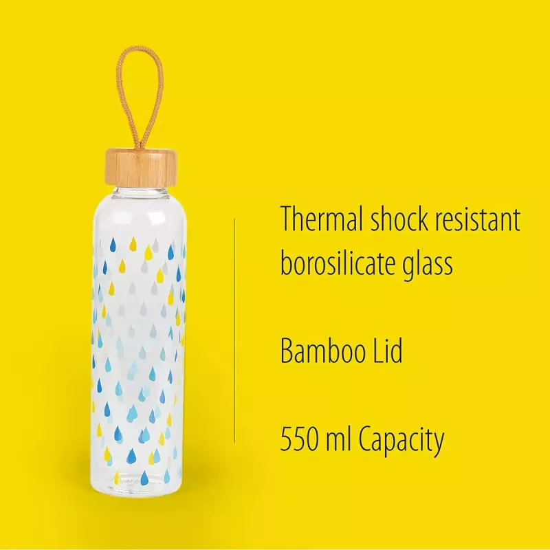 Glass bottle Cambridge CM06991 550 ml with bamboo lid