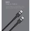 USB-C to USB-C cable Orsen S53, 1 m, 3 A, red