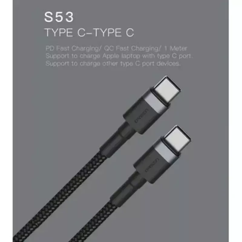 USB-C to USB-C cable Orsen S53, 1 m, 3 A, red