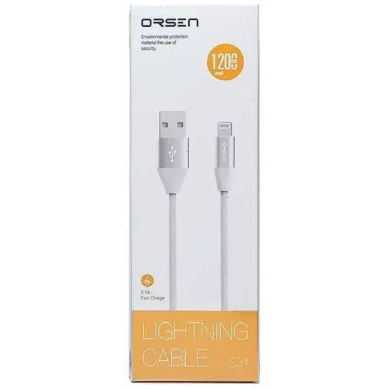 Micro USB data cable Orsen S32 2.1A 1.2 m grey