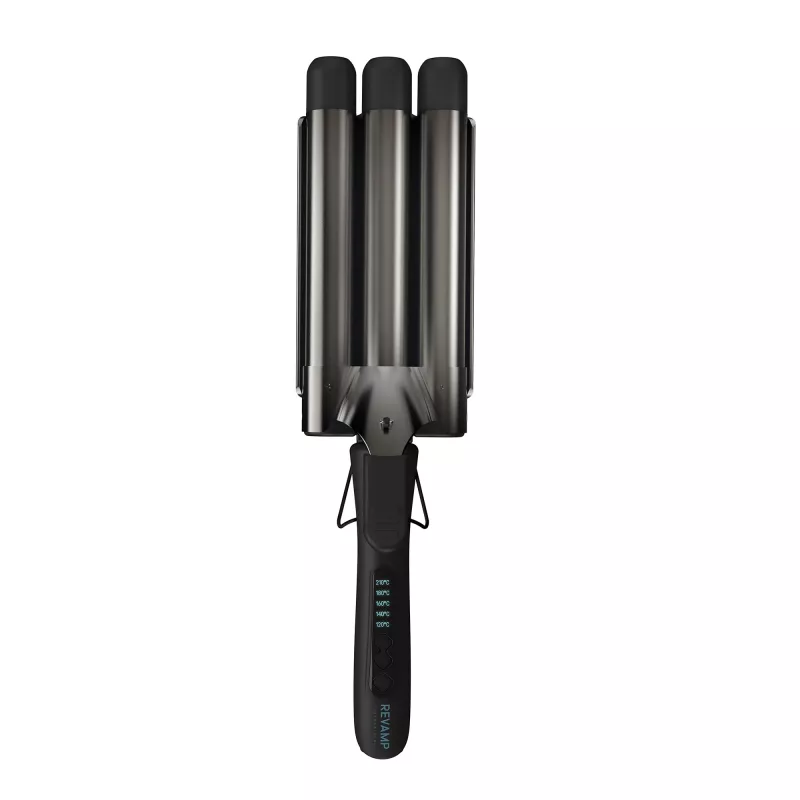 Revamp Progloss Deep Beach Waver Texturizing iron Warm Black 3 m