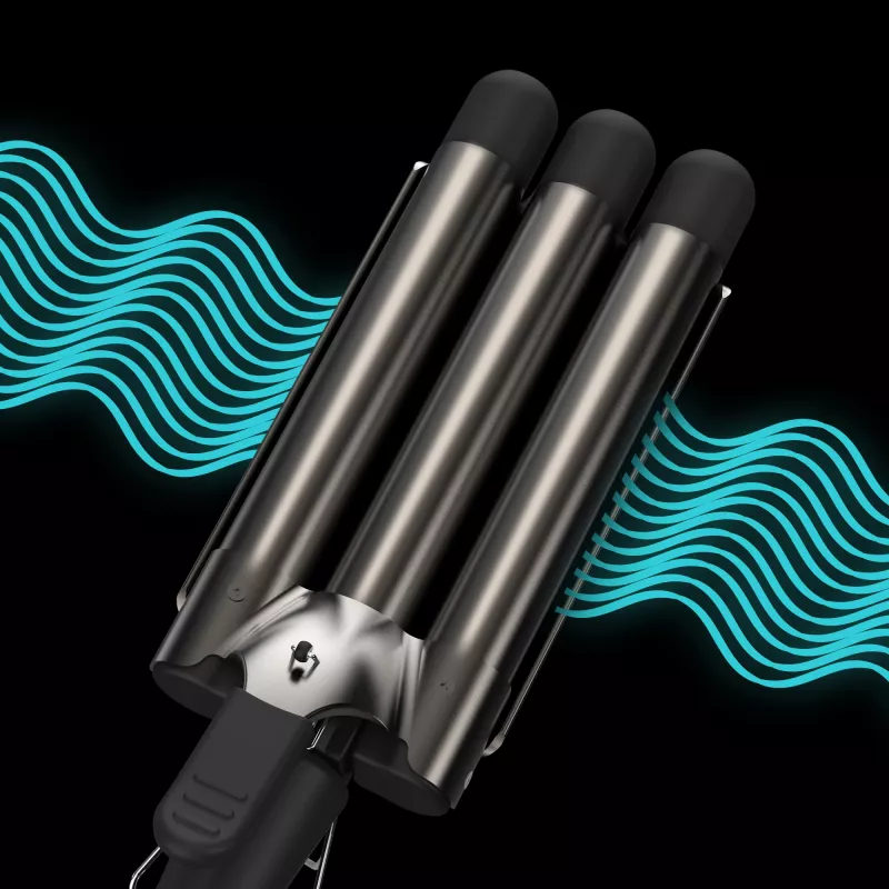 Revamp Progloss Deep Beach Waver Texturizing iron Warm Black 3 m