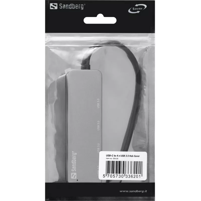 USB Hub Sandberg USB-C to 4 x USB 3.0 Hub SAVER