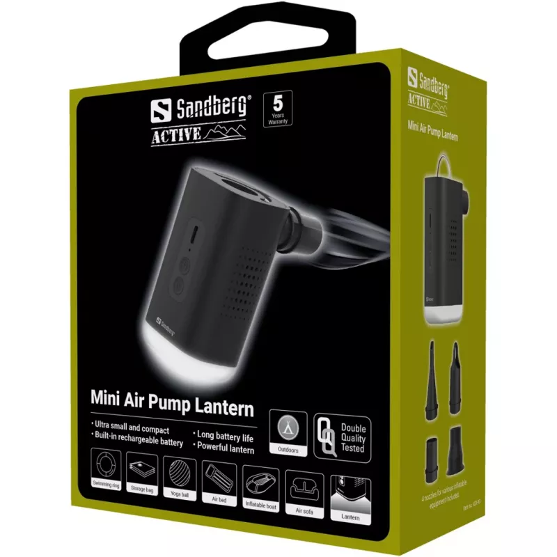 Sandberg Mini Air Pump Lantern Sandberg 0.04 bar 200 l/min Battery 5V 2A