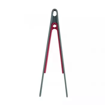 Kitchen tongs JATA HACC4522 293 mm Silicone Stainless steel Grey Red