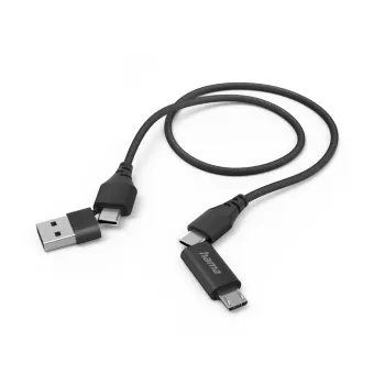 Hama 00201537 USB cable USB 2.0 1.5 m USB A/USB C USB C/Micro-USB B Black
