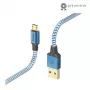 Hama Reflective USB cable USB 2.0 1.5 m USB A Micro-USB B Blue