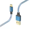 Hama Reflective USB cable USB 2.0 1.5 m USB A Micro-USB B Blue