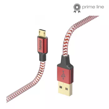 Hama Reflective USB cable USB 2.0 1.5 m USB A Micro-USB B Red