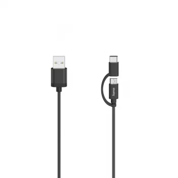 Hama 00200616 USB cable USB 2.0 0.75 m USB A USB C/Micro-USB A Black