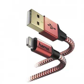 Cable Hama Reflective 1.5 m Red
