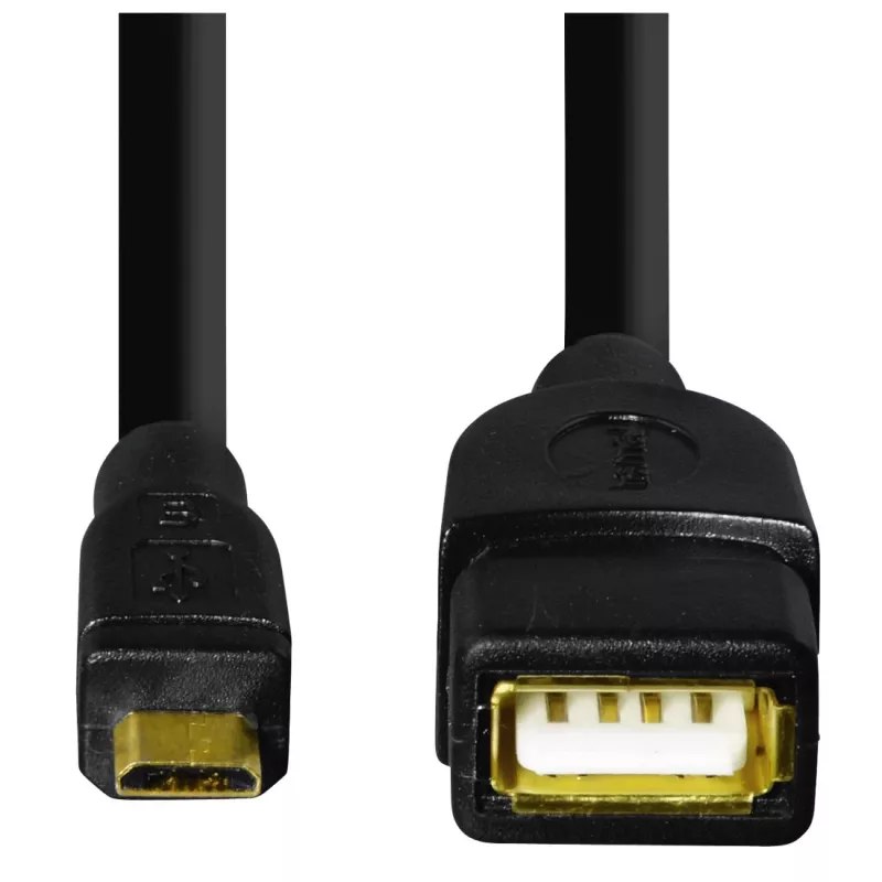 Hama 173892 USB cable USB 2.0 0.15 m Micro-USB B USB A Black