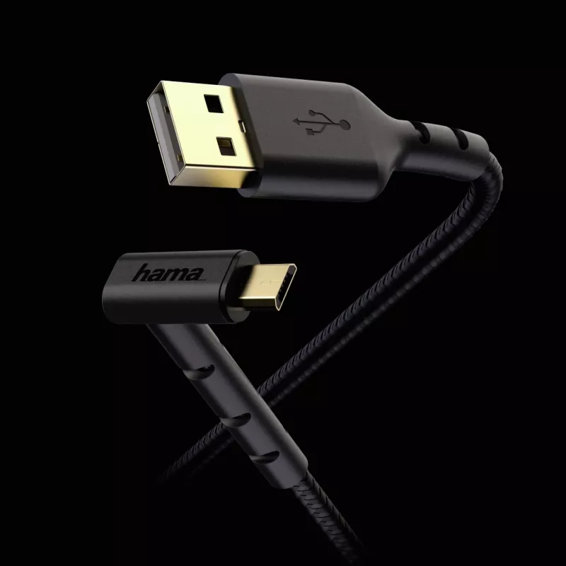 Hama Stand USB cable USB 2.0 1.5 m USB A Micro-USB B Black