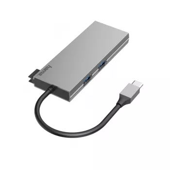 Hama 00200110 laptop dock/port replicator USB 3.2 Gen 1 (3.1 Gen 1) Type-C Grey