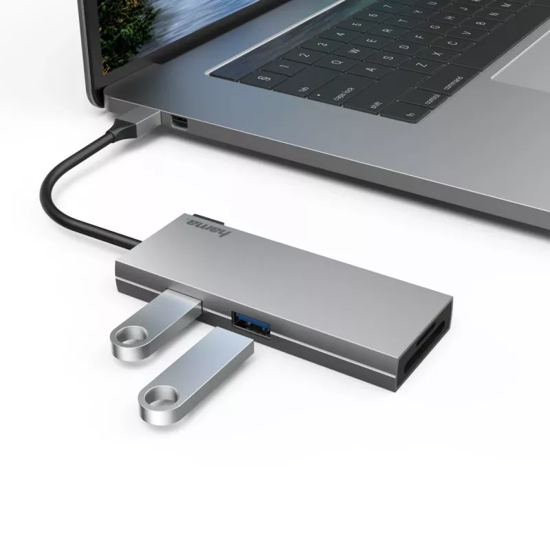 Hama 00200110 laptop dock/port replicator USB 3.2 Gen 1 (3.1 Gen 1) Type-C Grey
