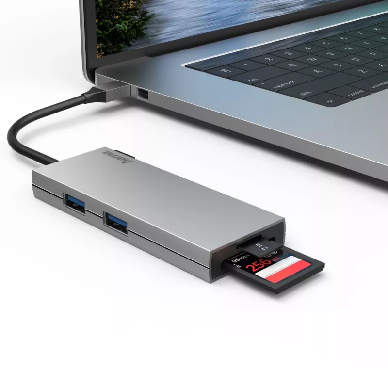 Hama 00200110 laptop dock/port replicator USB 3.2 Gen 1 (3.1 Gen 1) Type-C Grey