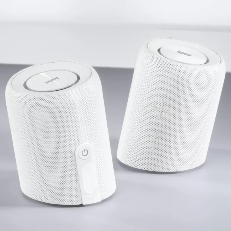 Hama Twin 3.0 Stereo portable speaker White 30 W
