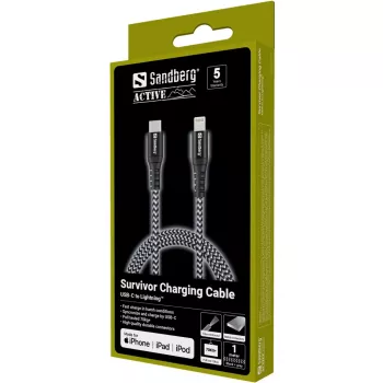 Sandberg Survivor USB-C PD>Lightning 1M Cable 1m 28g