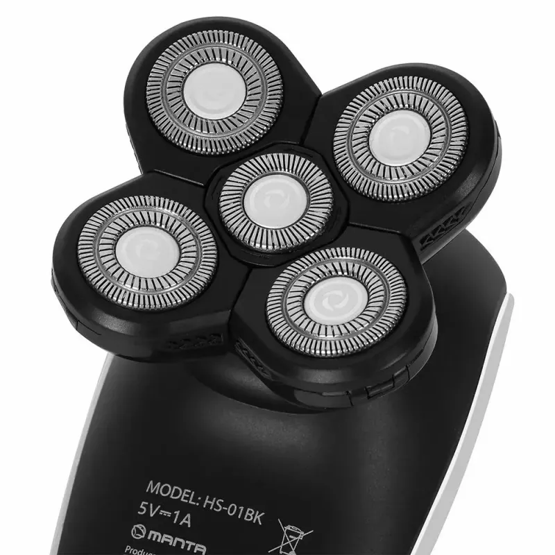 Manta HS-01BK Shavio head and beard shaver kit, black/chrome