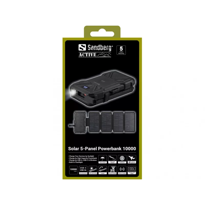 Portable Power Bank Sandberg Solar 5-Panel 10000 mAh