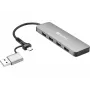 Sandberg USB-C/A to 4xUSB 3.0 Hub Aluminium 5000 Mbit/s