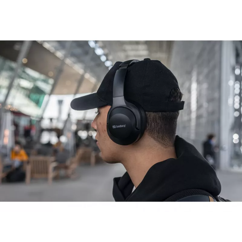 Sandberg Wireless Travel Headset ANC+ENC, Wireless, Calls/Music, 228 g, Headset, Black