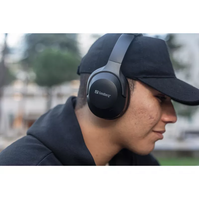 Sandberg Wireless Travel Headset ANC+ENC, Wireless, Calls/Music, 228 g, Headset, Black